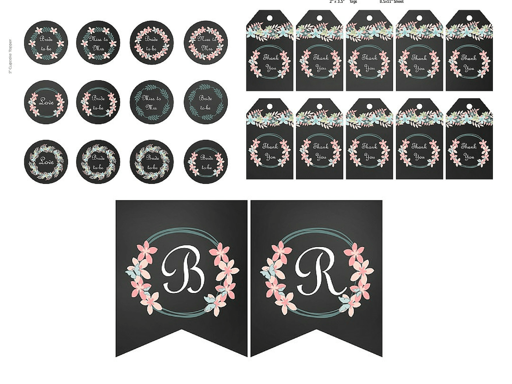 Chalkboard bridal shower printable Magical Printable