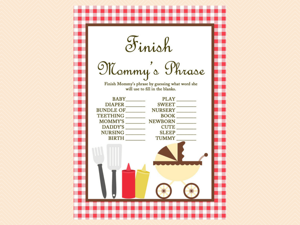 BBQ Baby Shower Game Printables Magical Printable