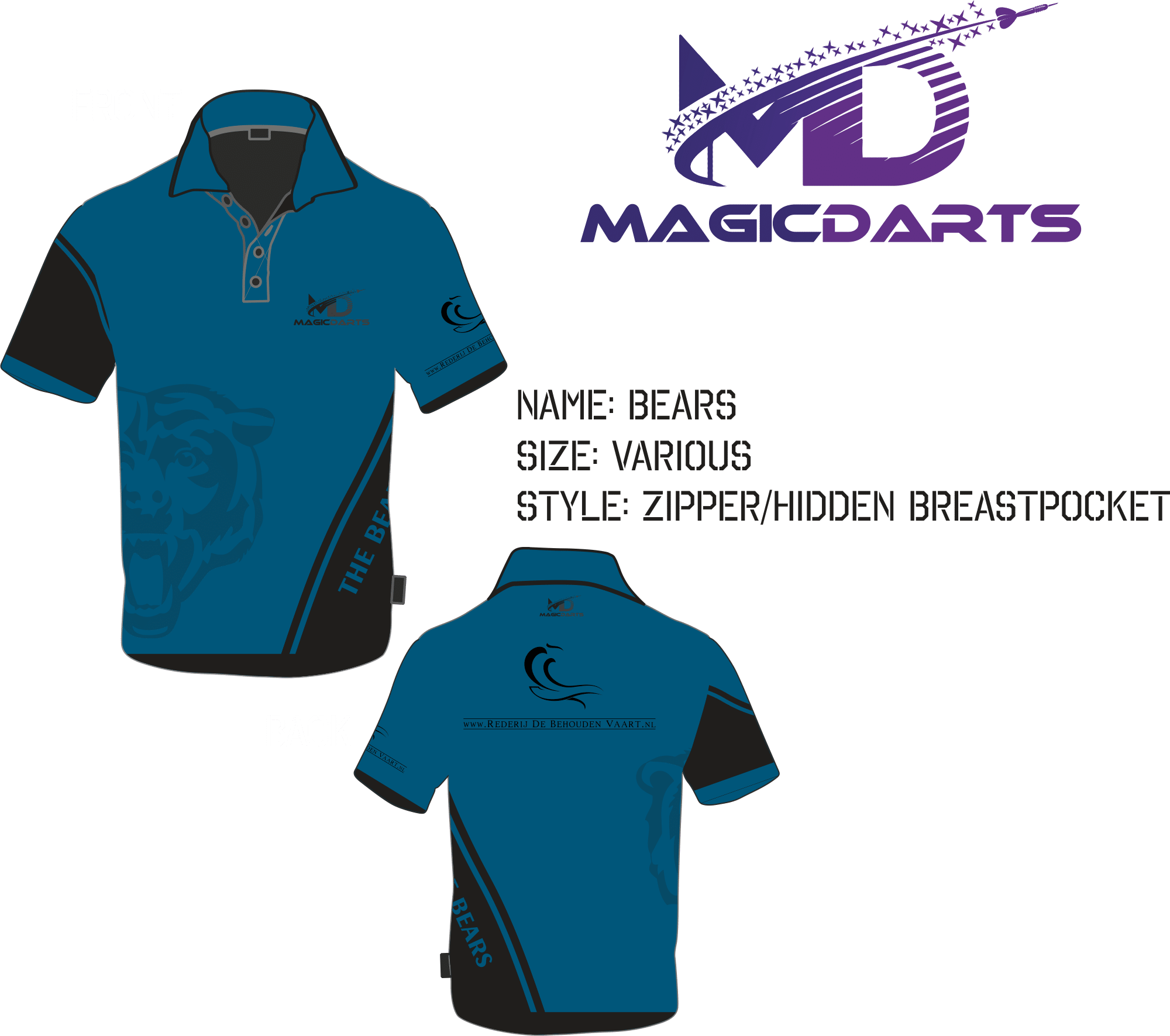 Eigen ontwerp dart shirt sublimatie