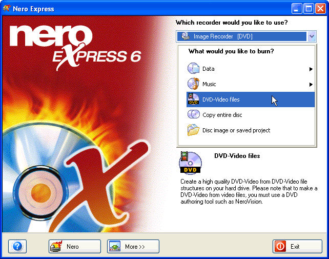 How to burn copied DVD to blank DVD using your burning software?