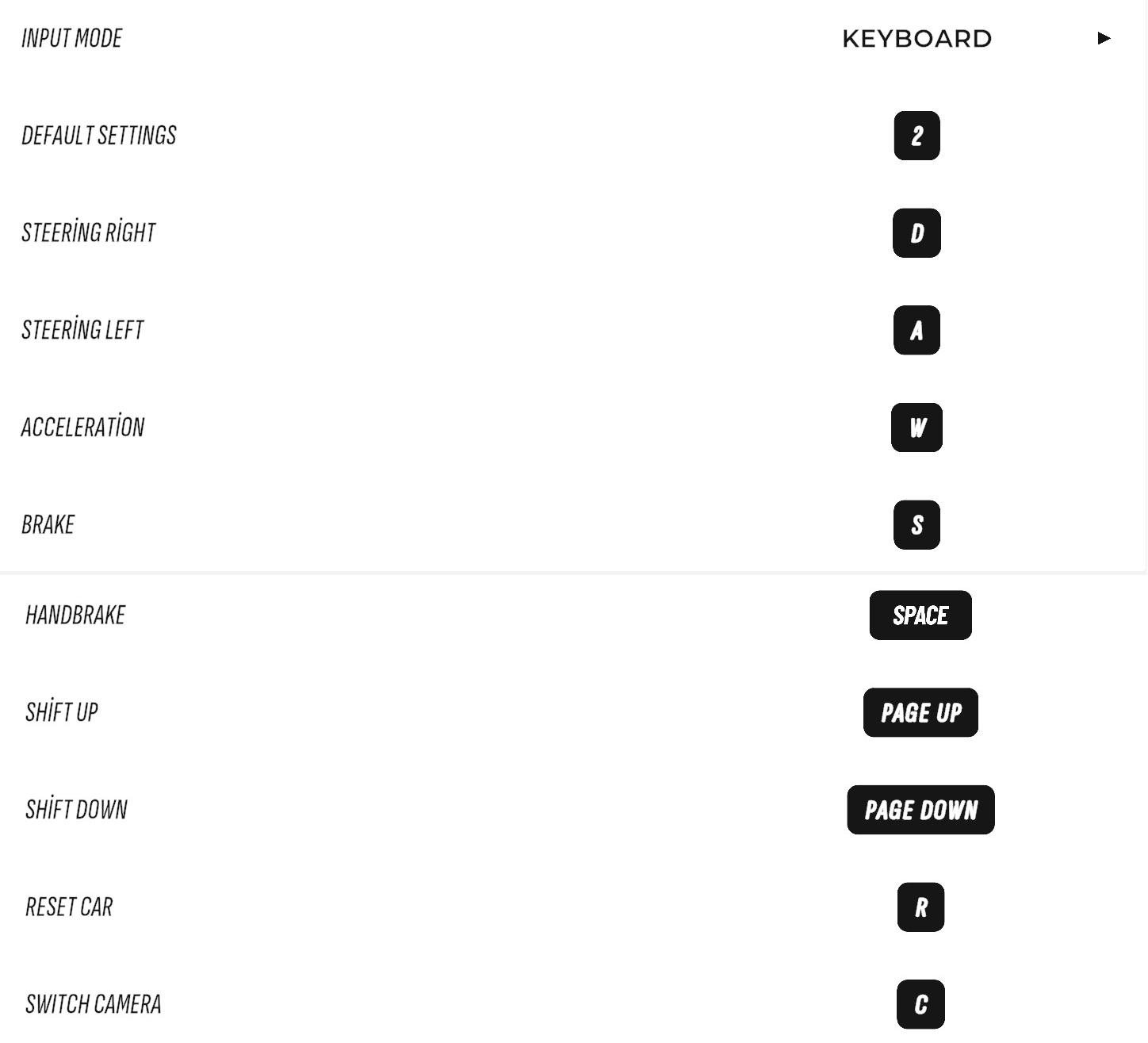 Controls for DRIVE Rally Magic Game World
