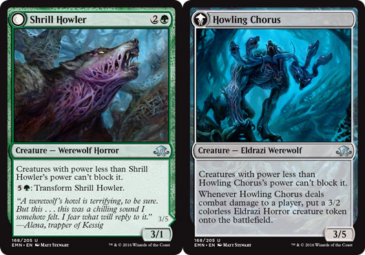 Shrill Howler // Howling Chorus from Eldritch Moon Spoiler