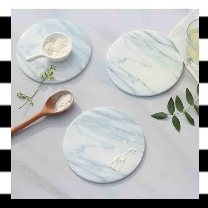 Wholesale Black Marble Stone Coasters Polished Coasters (10 cm) in