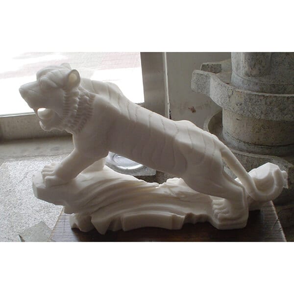 Wholesale White marble stone tiger sculpture factory and manufacturers