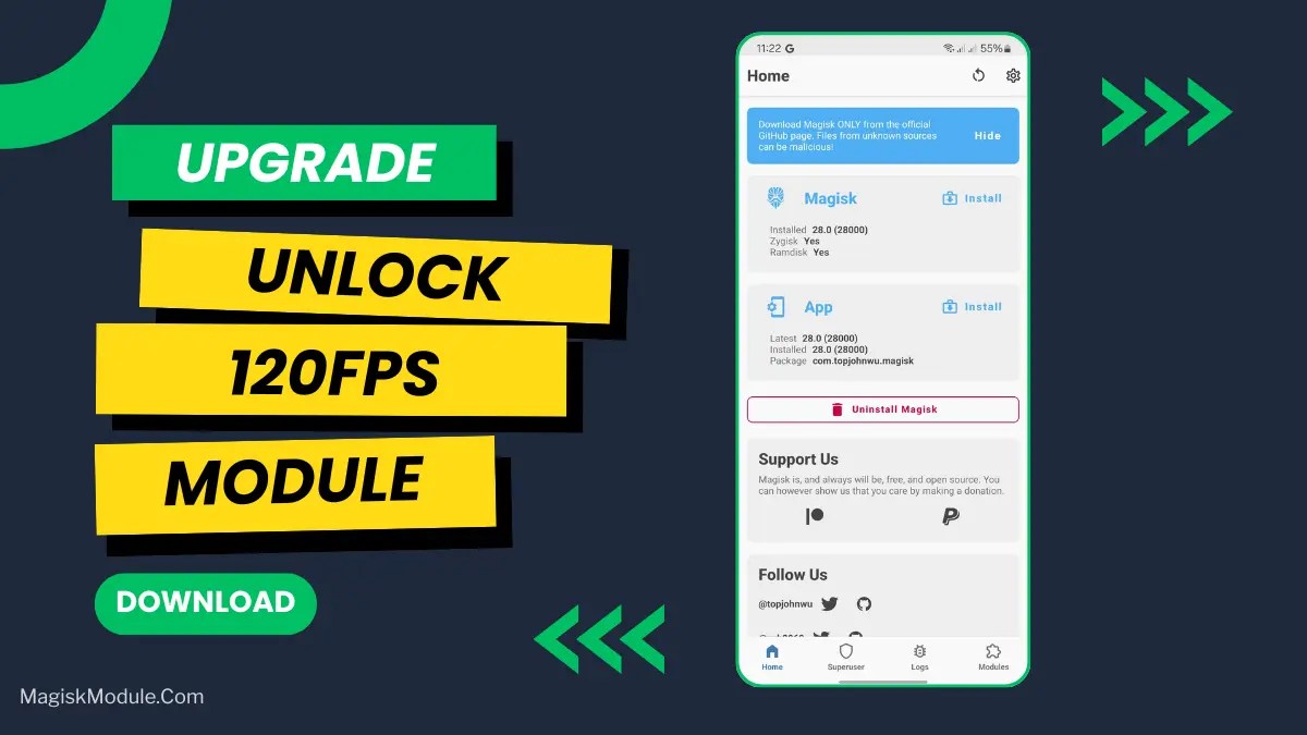 Unlock 120FPS Magisk Module By Maestro Frenlin Lekatompessy