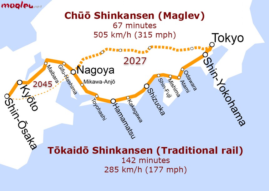 200 Mph Train In Japan Map Maglev Lines Under Construction in 2020