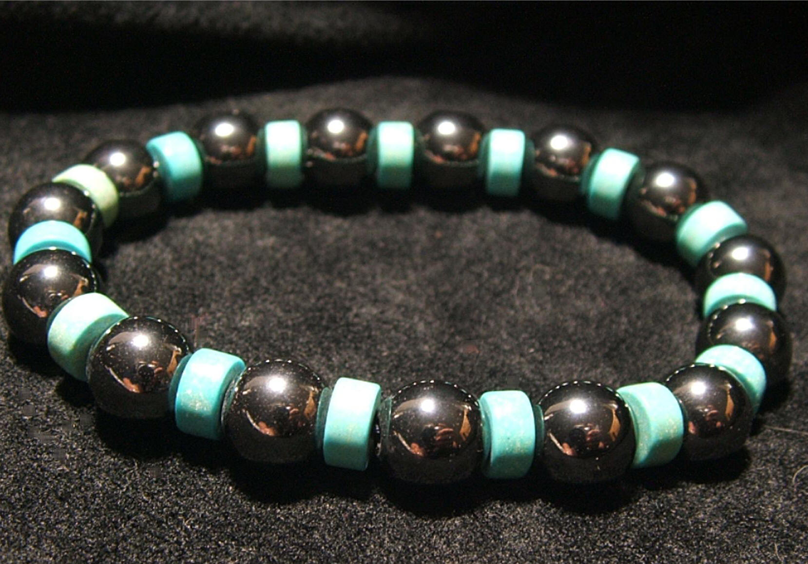 Therapy Jewelry Single TURQUOISE STRETCH Bracelets..FITS 68