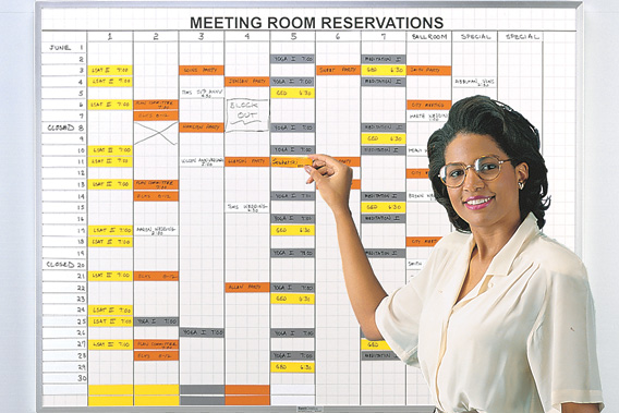 1x2" Grid Dry Erase Board MultiPurpose Business Whiteboard