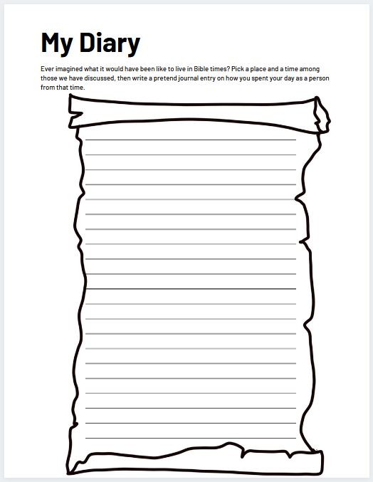 Templates for Kids Character Diary, Postcard, Story Summary and MORE