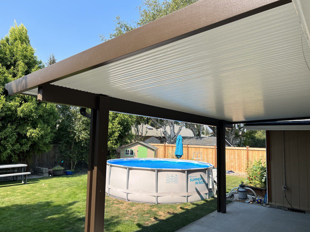 Flat Panel Patio Covers installed in Puyallup, Enumclaw