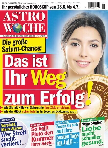 If you are on a cusp, use the free horoscope to find your decan. Astrowoche 23 Juni 2021 Free Pdf Download Mags Guru