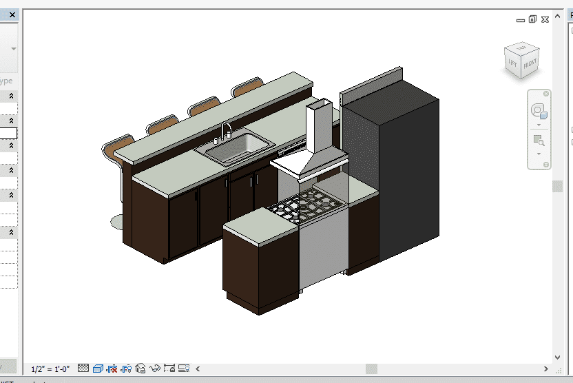 Small Kitchen Revit family.rfa Mahelak