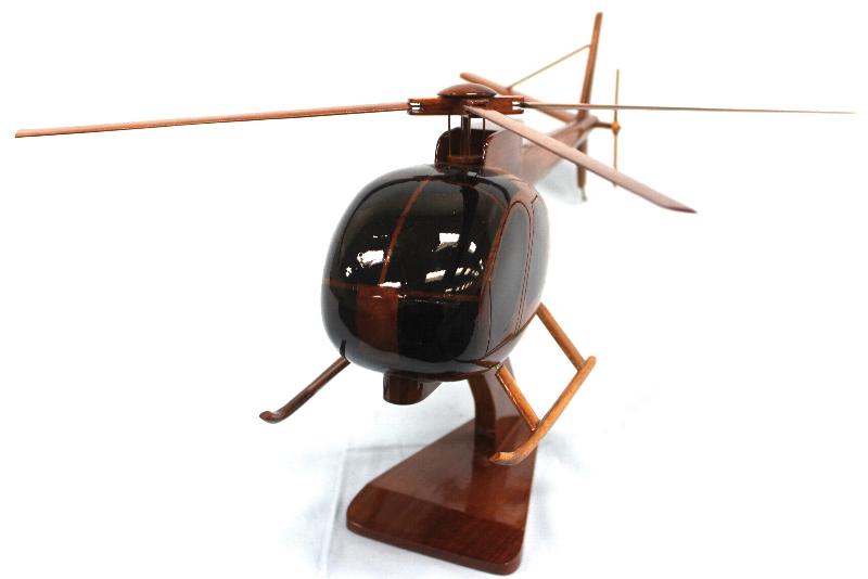 OH6 Cayuse Helicopter Model, Wooden desktop Helicopter Model, Natural