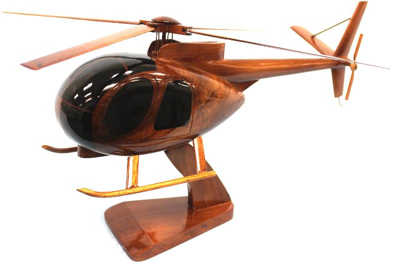 OH6 Cayuse Helicopter Model, Wooden desktop Helicopter Model, Natural