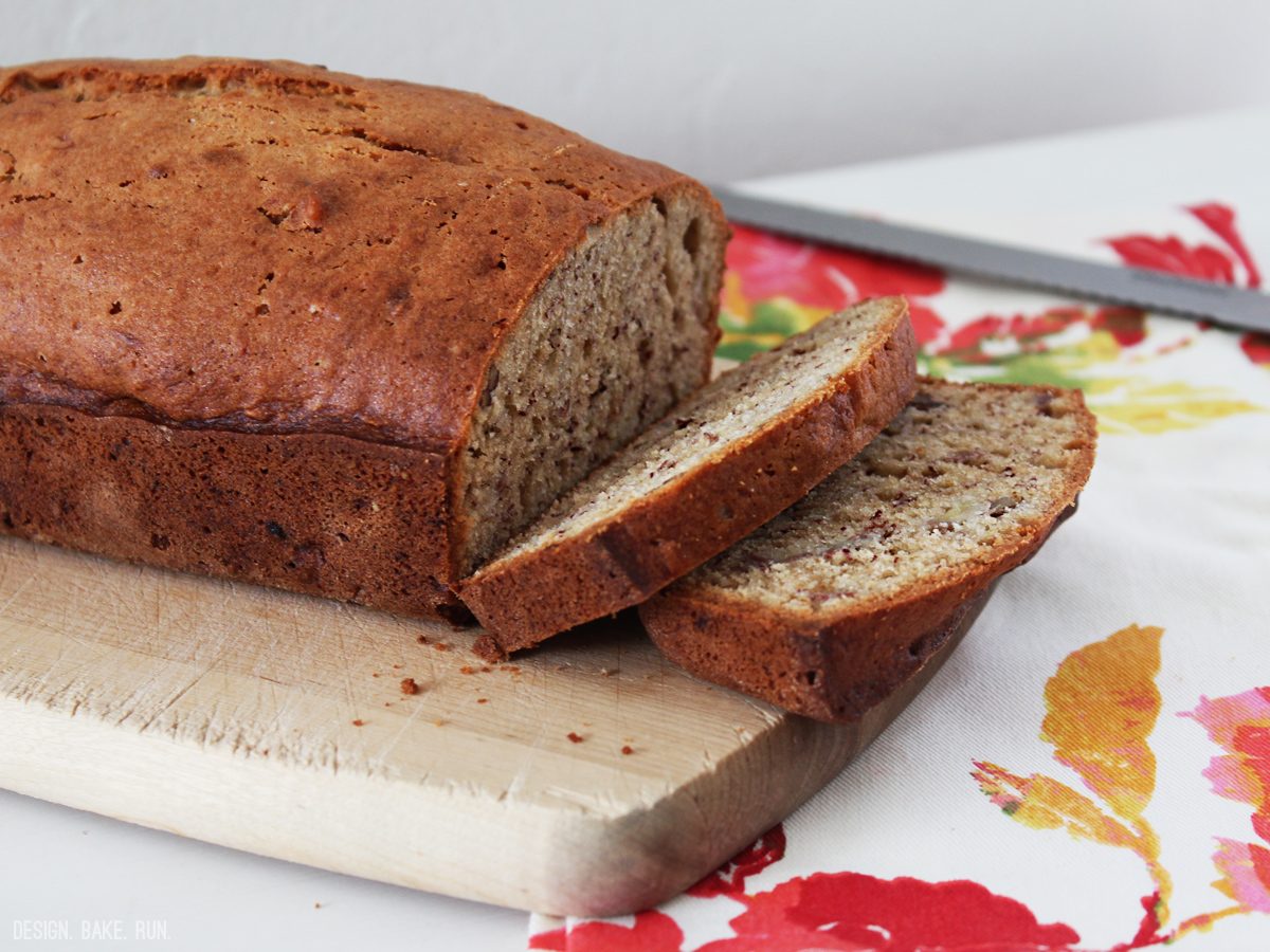 design. bake. run. banana nut bread
