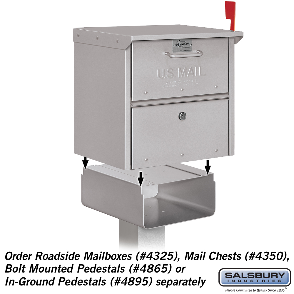 Newspaper Holder for Roadside Mailbox and Mail Chest Silver