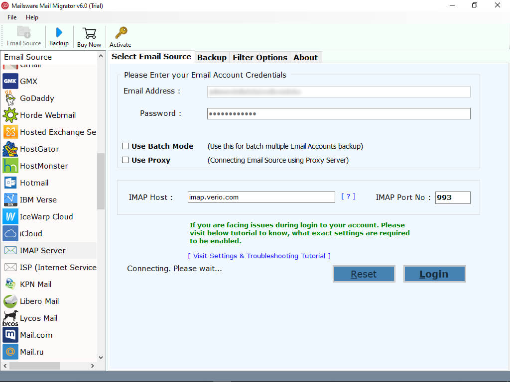 Backup Verio Hosting Email Accounts in Batch with Attachments How