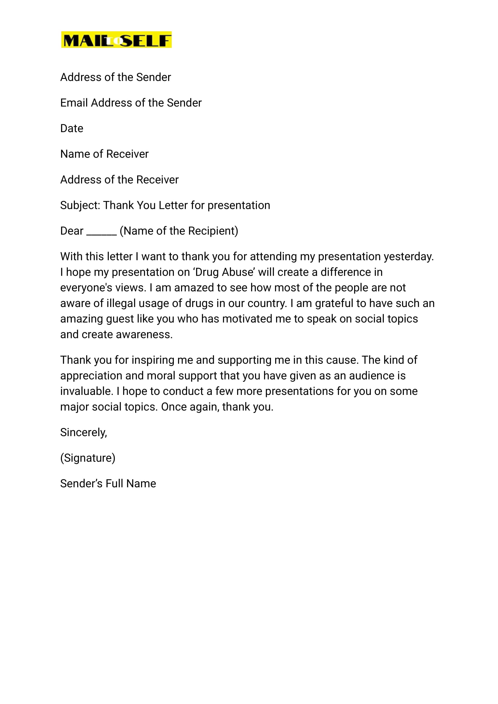 Thank You Letter After Presentation How To, Templates & Examples