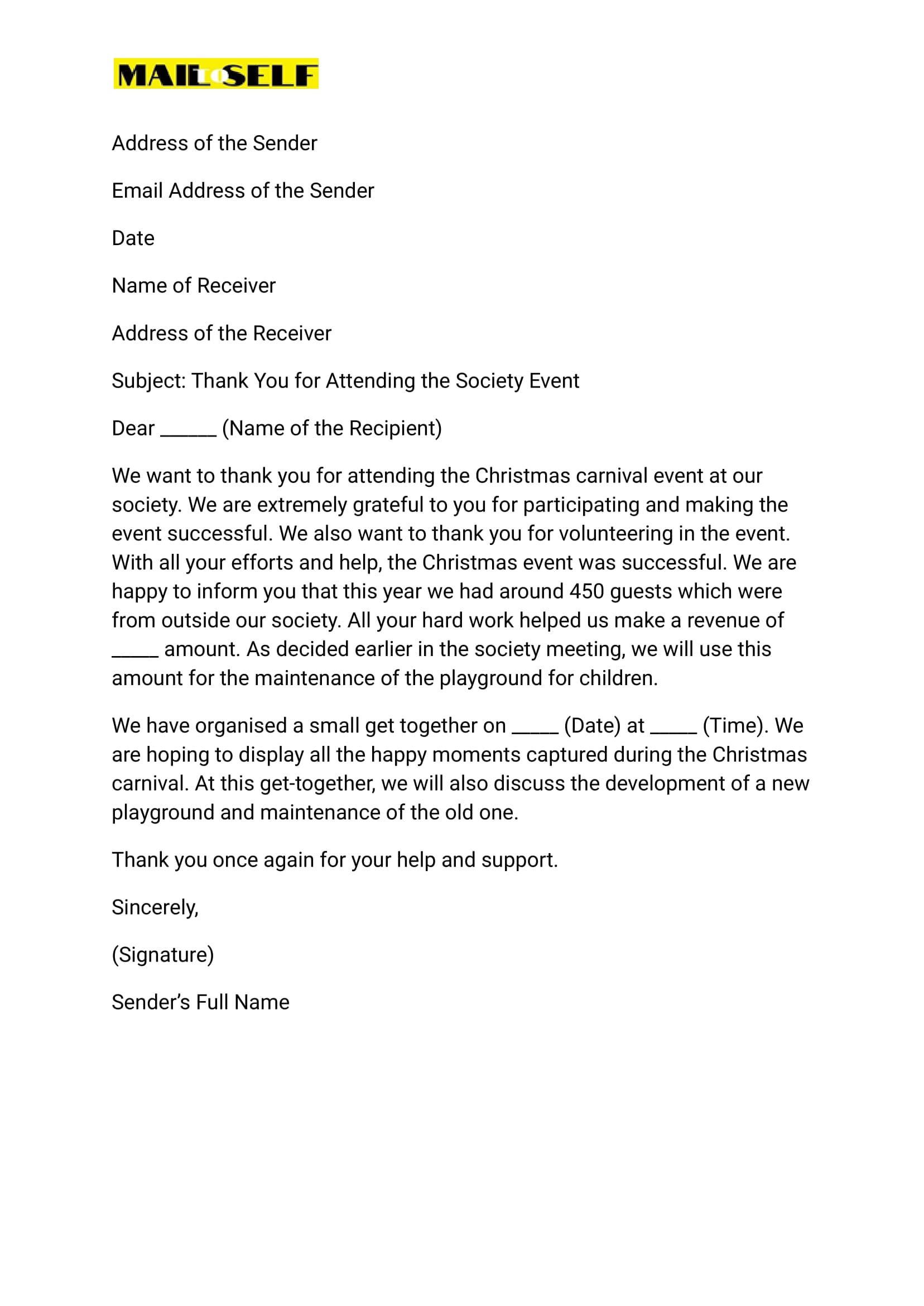 Thank You Letter After Event Attendance How To, Templates & Examples