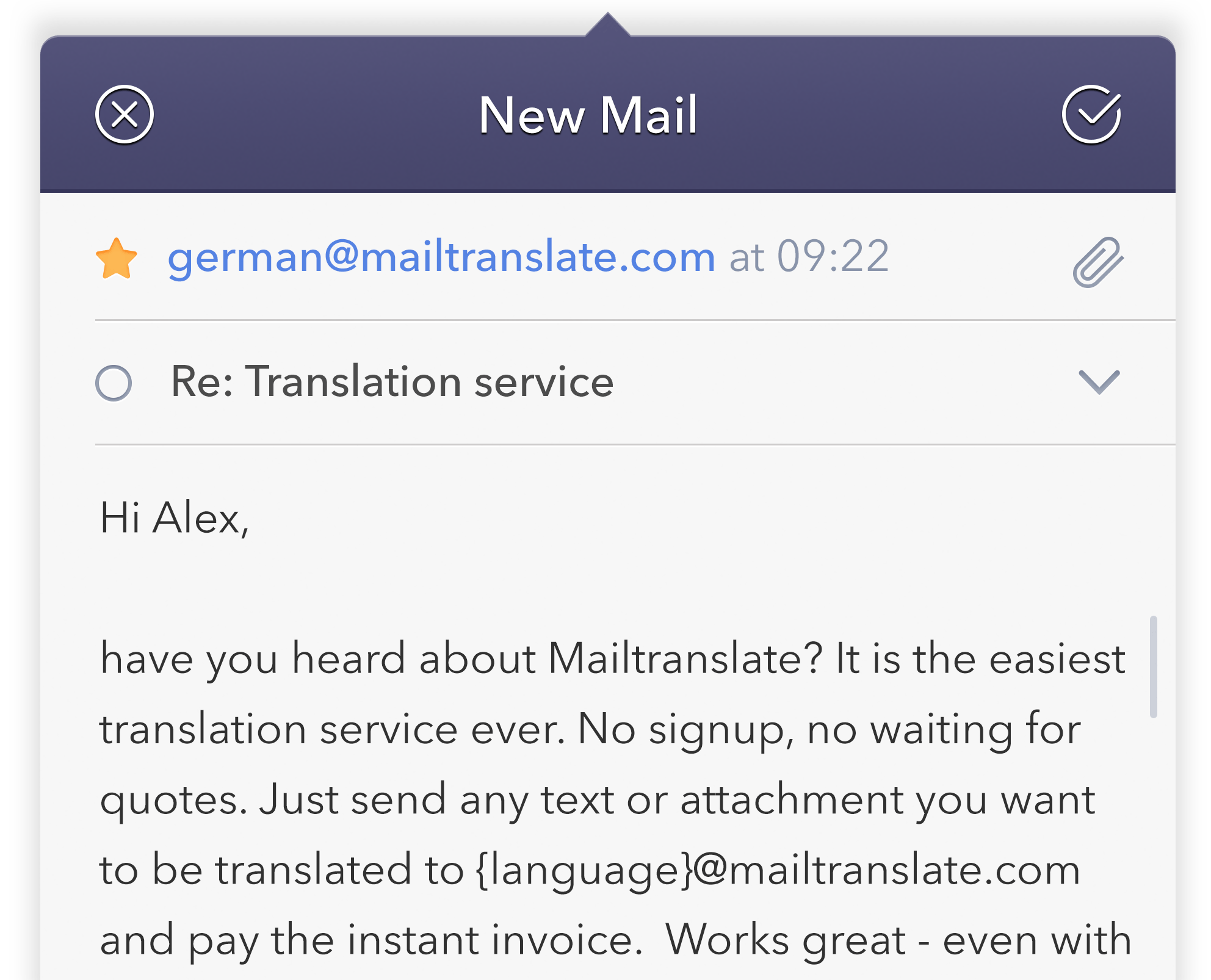 Mailtranslate The professional translation service for your inbox.