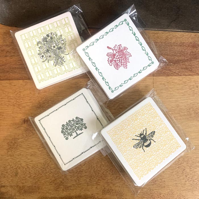 Letterpress Coasters Sabbathday Lake Shaker Village