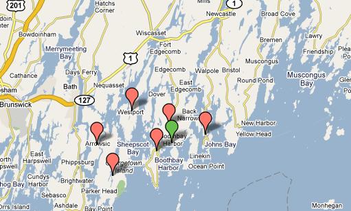Map Of Boothbay Harbor Maine Booth Bay Harbor Region, Maine Business Directory. Yellow Page