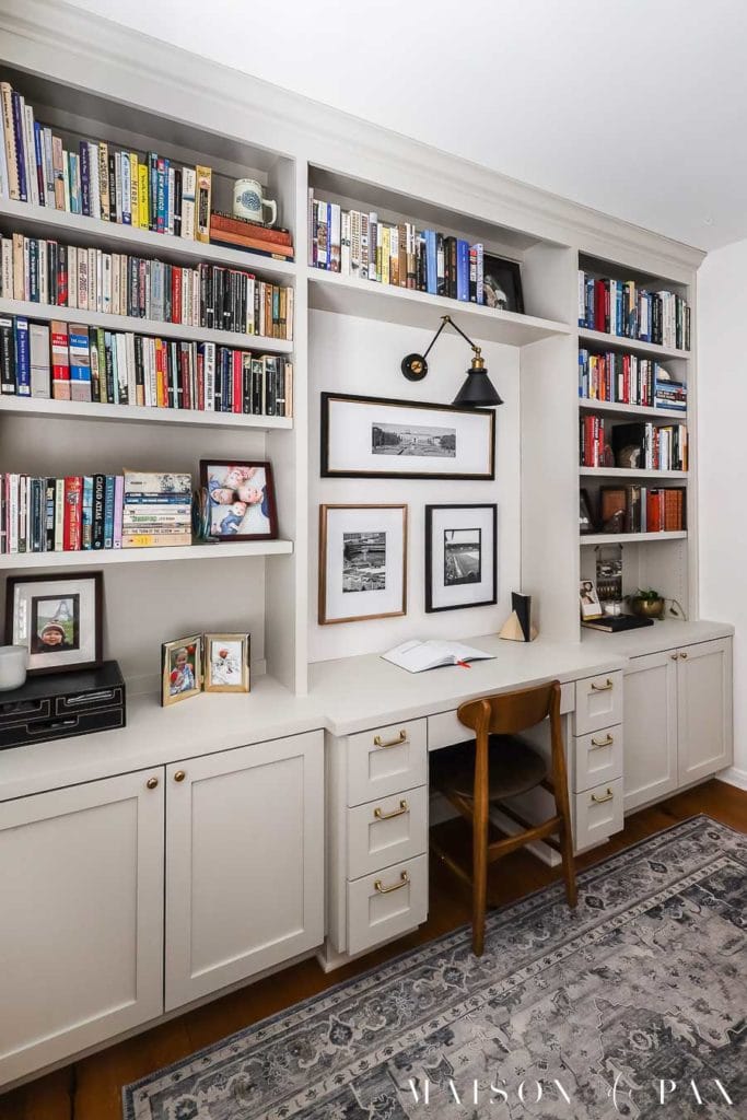Built In Bookshelves with Desk in Home Office Maison de Pax