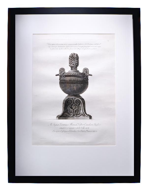 Framed copper plate engraving, 17th century Maison Felice