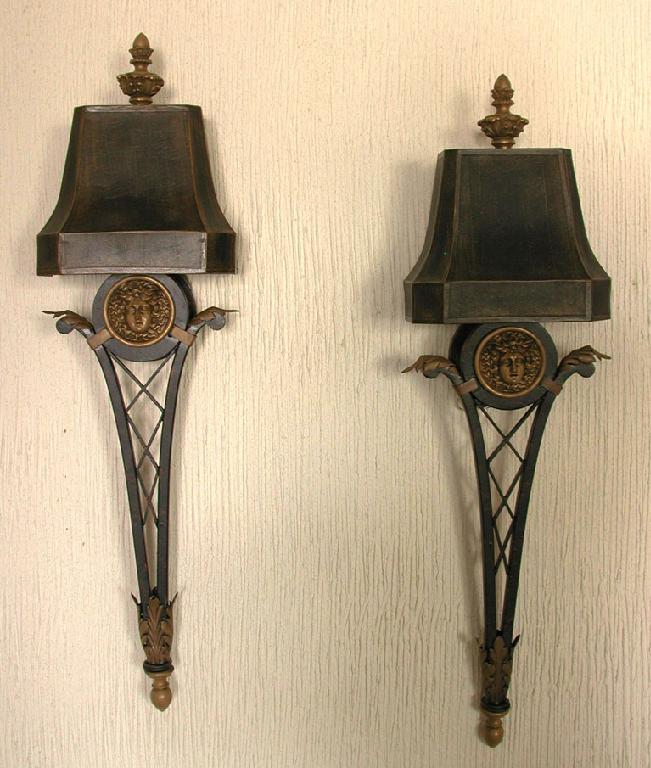 Black/gold wrought iron wall sconces Maison Felice