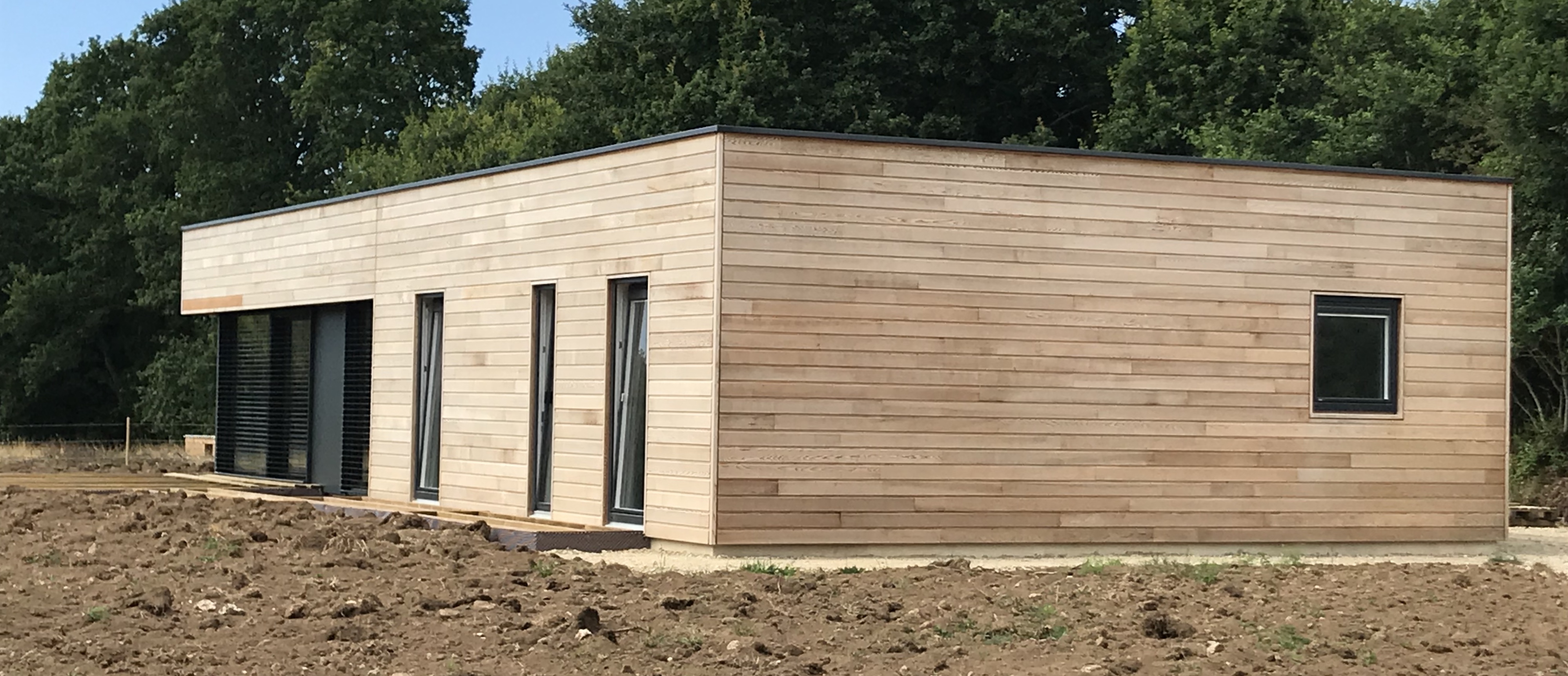 Maison de plain pied toit plat avec casquette Maisons