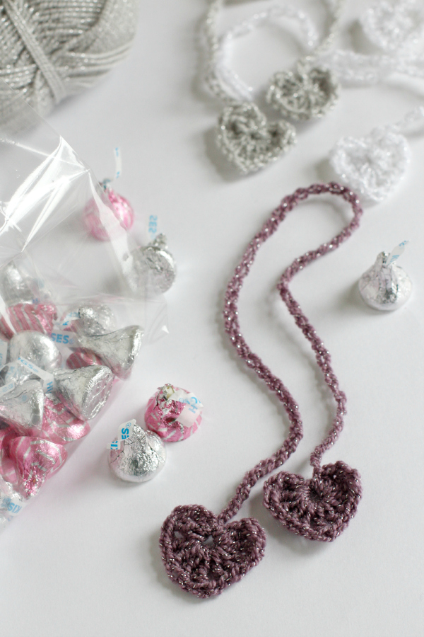 Crochet Heart Chain Stitch Ribbons Make and Takes