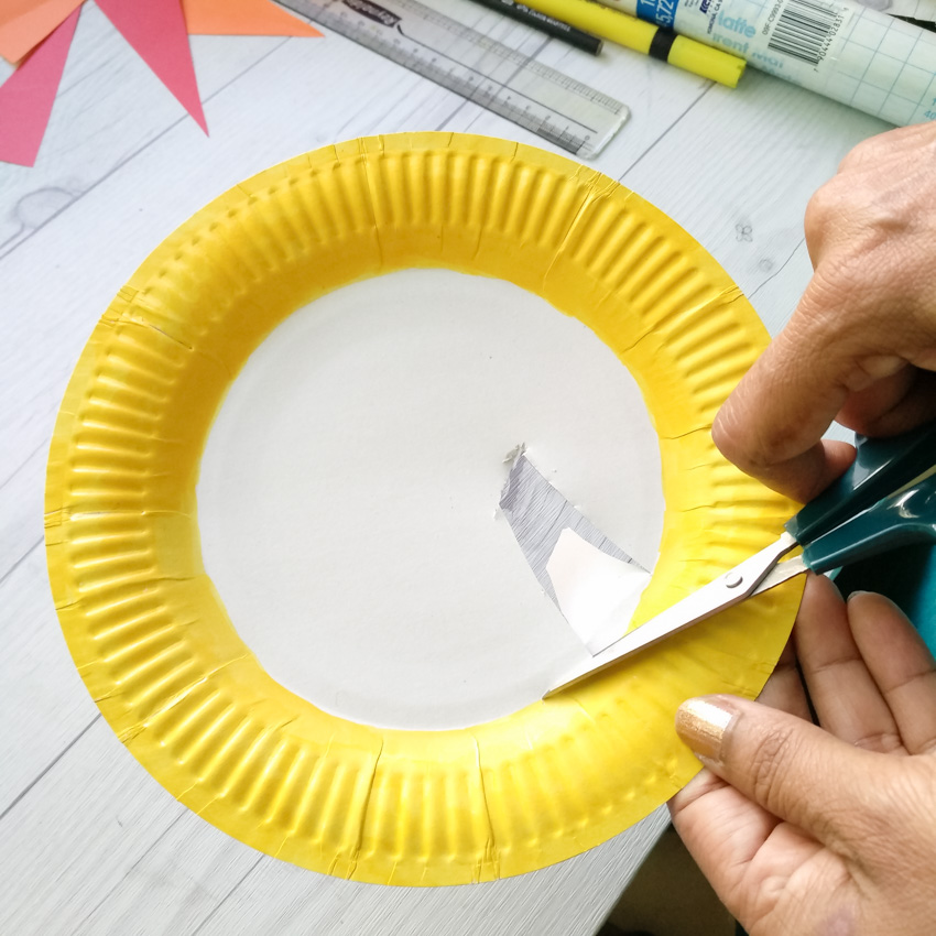 Colorful and Bright Paper Plate Suncatcher Craft Make and Takes