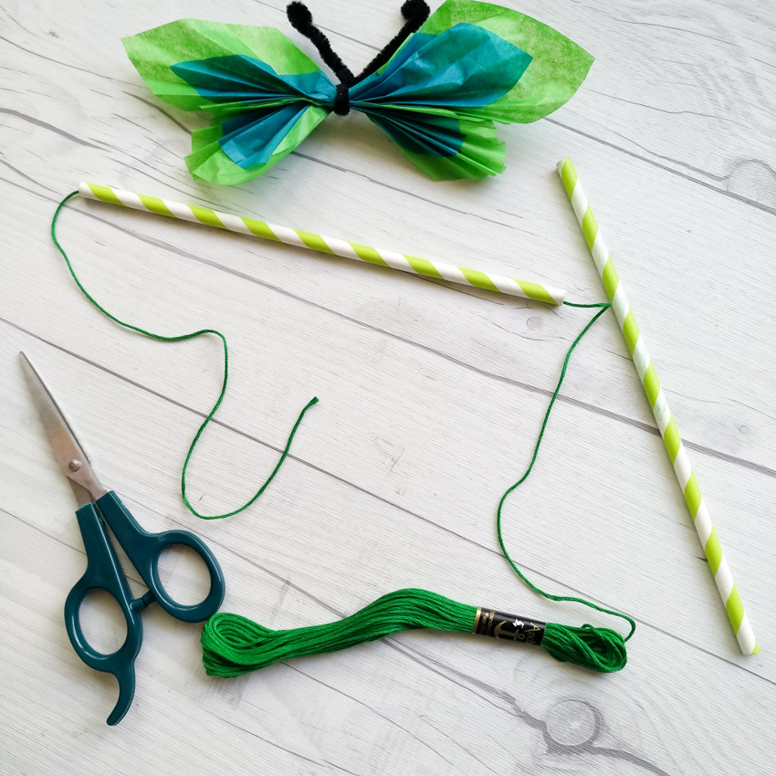 Tissue Paper Butterfly Mobile Craft Make and Takes