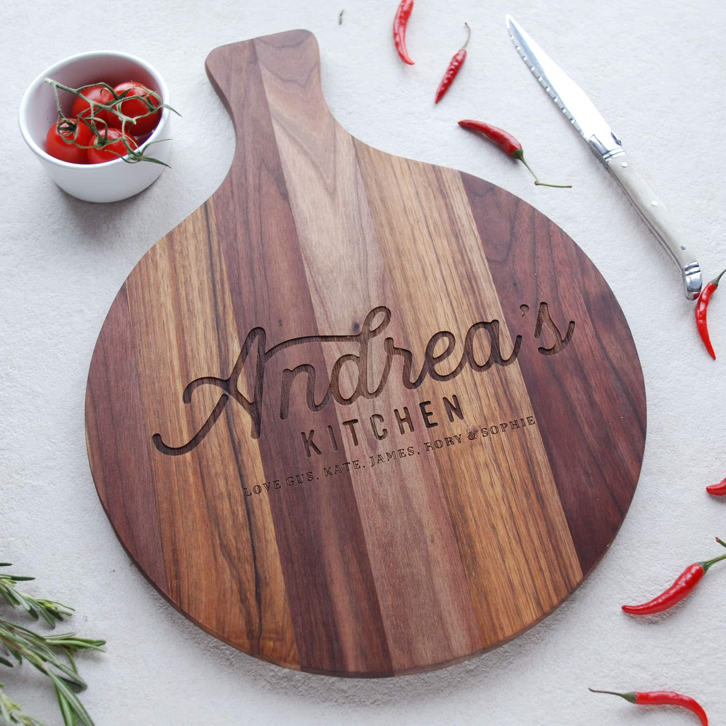 Personalised Walnut Chopping Board for Him or Her Make it with Words