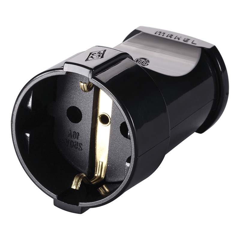 Schuko Female Plug Black PLUGS MAKEL