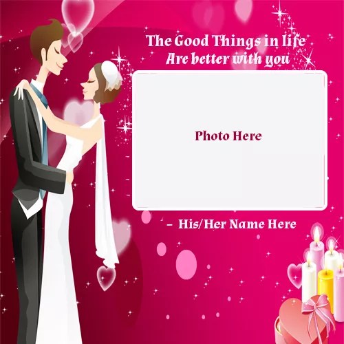 Love Photo Frame Couple With Name Editing Online