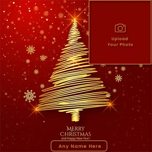 Make Name On Happy Christmas Tree Photo