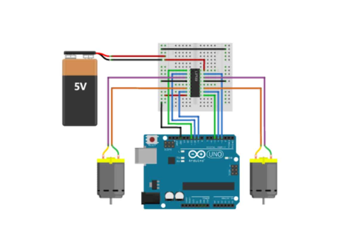 How To Control A DC Motor With L293D Driver IC Using Arduino