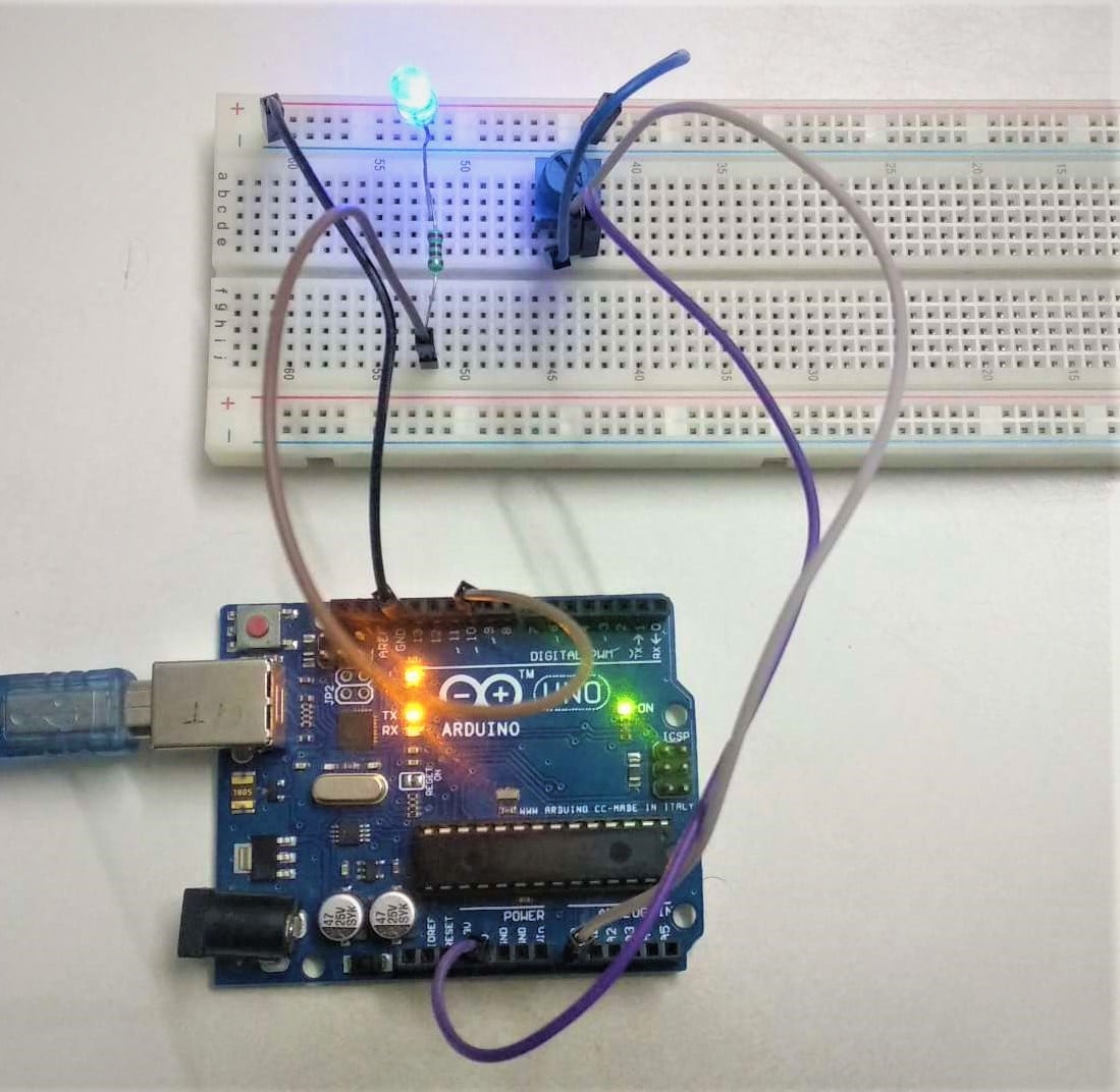 How use Arduino to control an LED with a Potentiometer