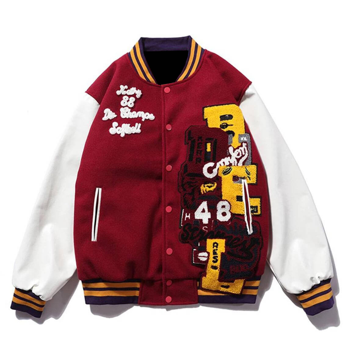 Red Travis Scott Baseball Varsity Jacket Maker of Jacket
