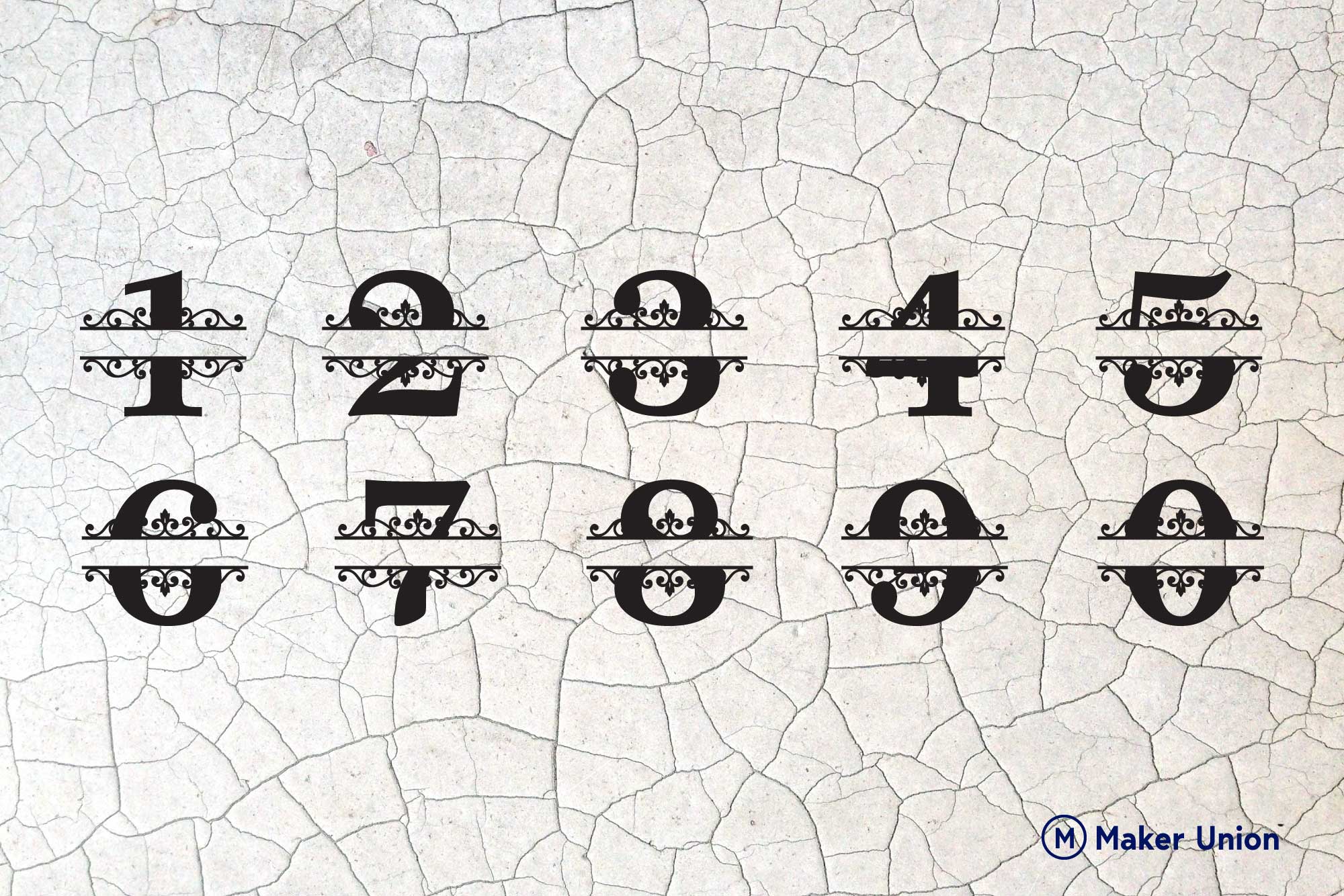 Monogram Numbers Free DXF Files Maker Union