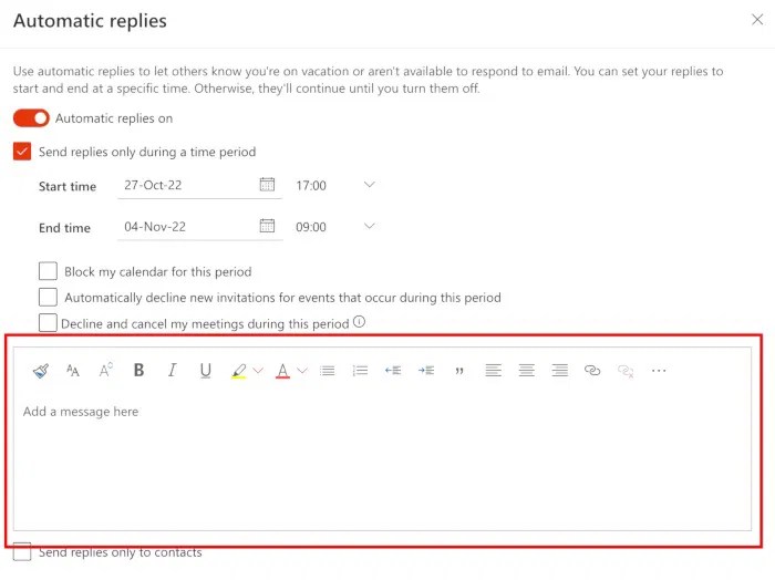How to Set an OutOfOffice Message in Outlook Make Tech Easier