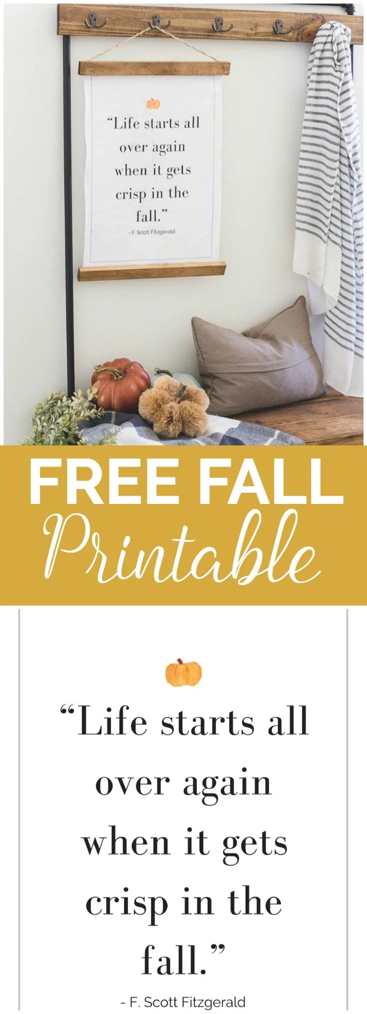 DIY Fall Sign - A Free Printable with a Tutorial on a vintage looking frame