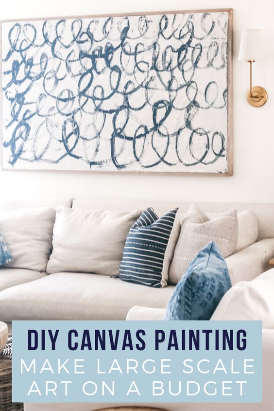 DIY Canvas Painting How to Make Cheap Large Scale Art