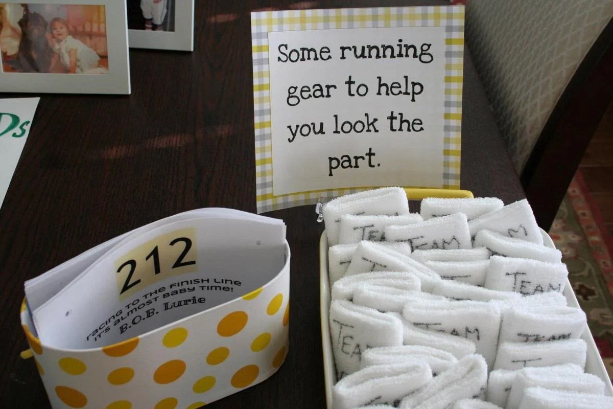 Race to the Finish! A running themed baby shower
