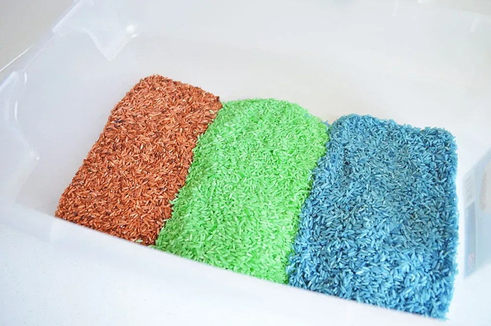 How to Color Rice for Sensory Bins Making Mom Magic