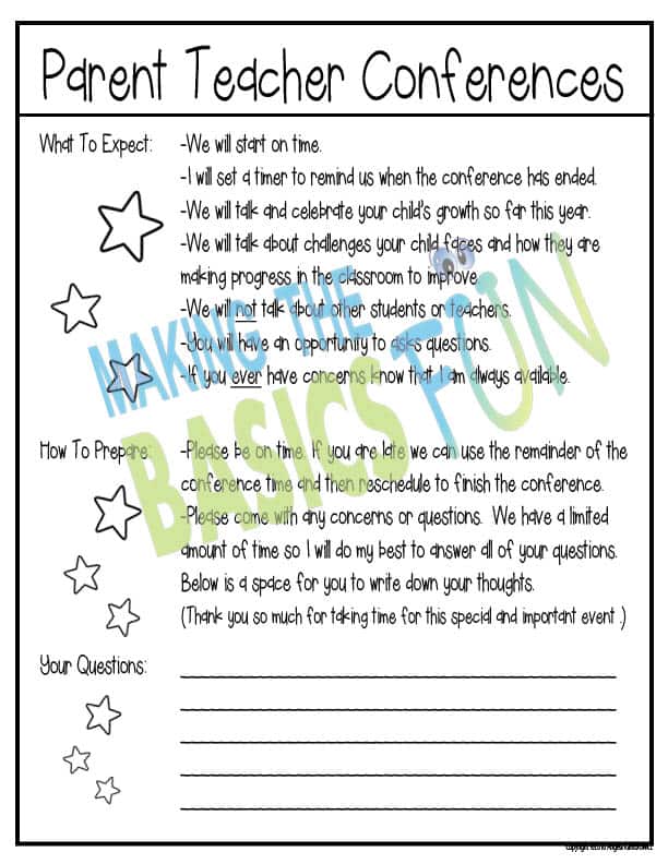 10 Tips To Ensure Stress Free Parent Teacher Conferences Making The