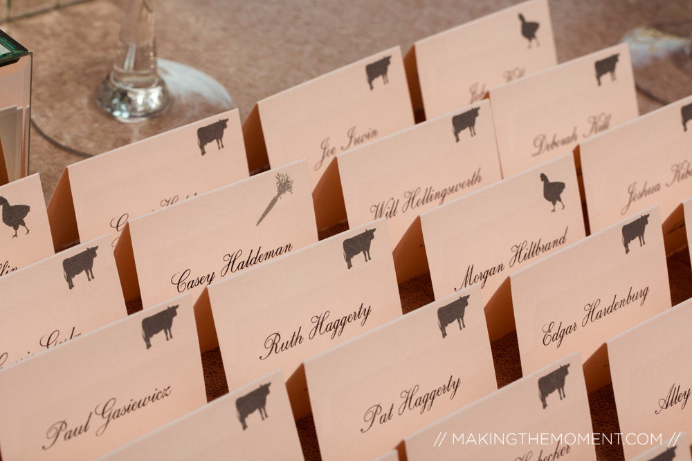 reception seating cards Making the Moment Photography