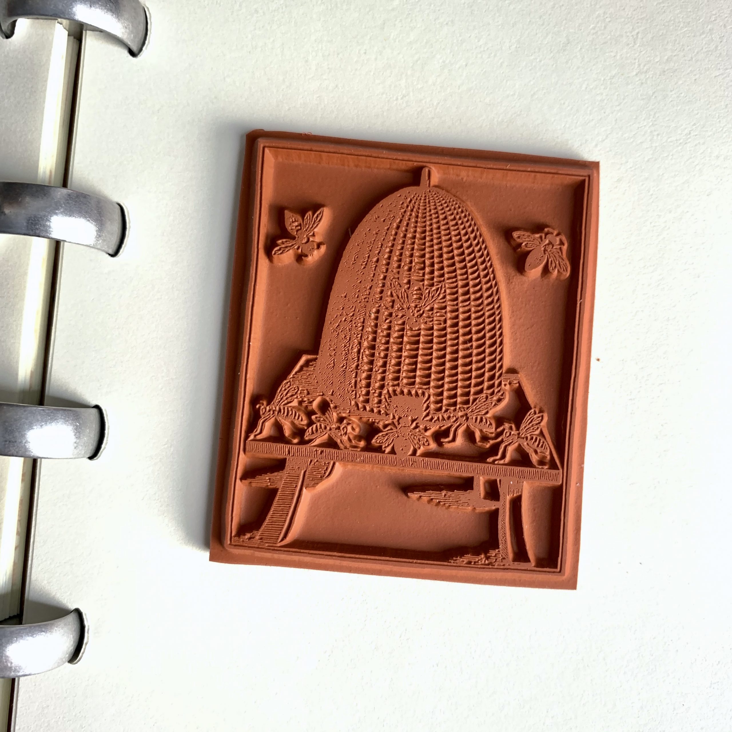 Medieval bee hive rubber stamp (200308) MAKIstamps