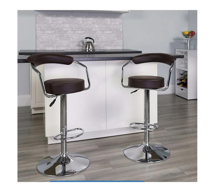 Bar stools / Kitchen Breakfast Chairs Set of 2 Brown Colour Makro